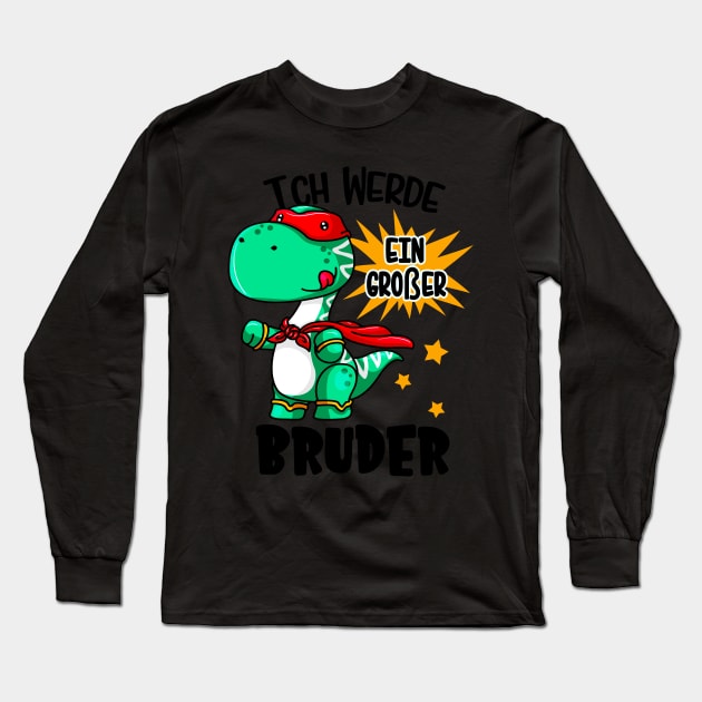 Kinder Dino Ich werde großer Bruder Jungen Long Sleeve T-Shirt by Foxxy Merch